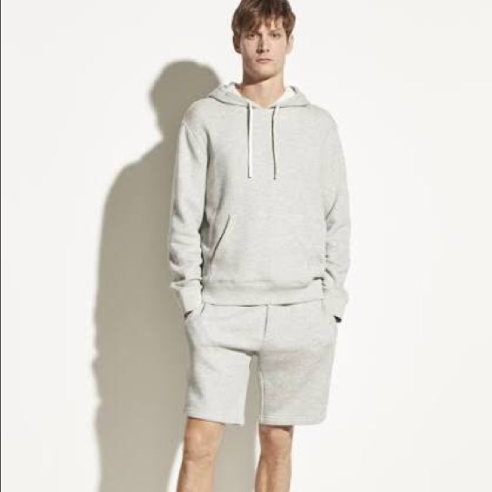 Vince Heathered Pullover Hoodie, Men Heather Grey